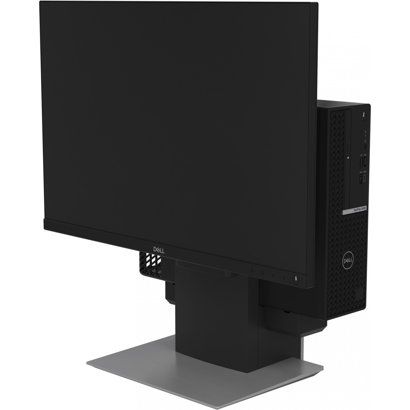 Dell OptiPlex Stand - OSS21 - Silver, Height-Adjustable Freestanding Monitor Stand, Fits up to 27" (68.6 cm), 5.7 kg Capacity