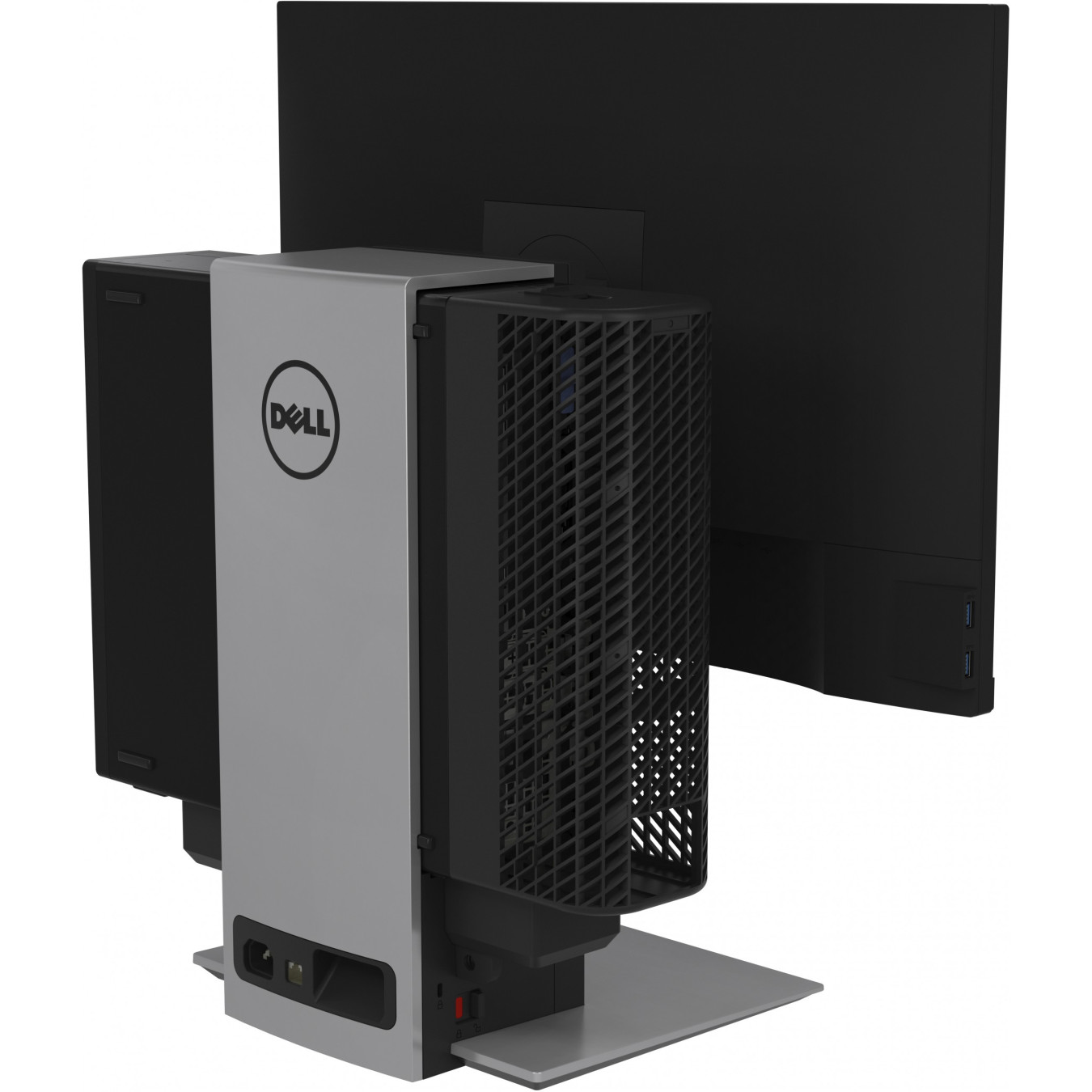 Dell OptiPlex Stand - OSS21 - Silver, Height-Adjustable Freestanding Monitor Stand, Fits up to 27" (68.6 cm), 5.7 kg Capacity