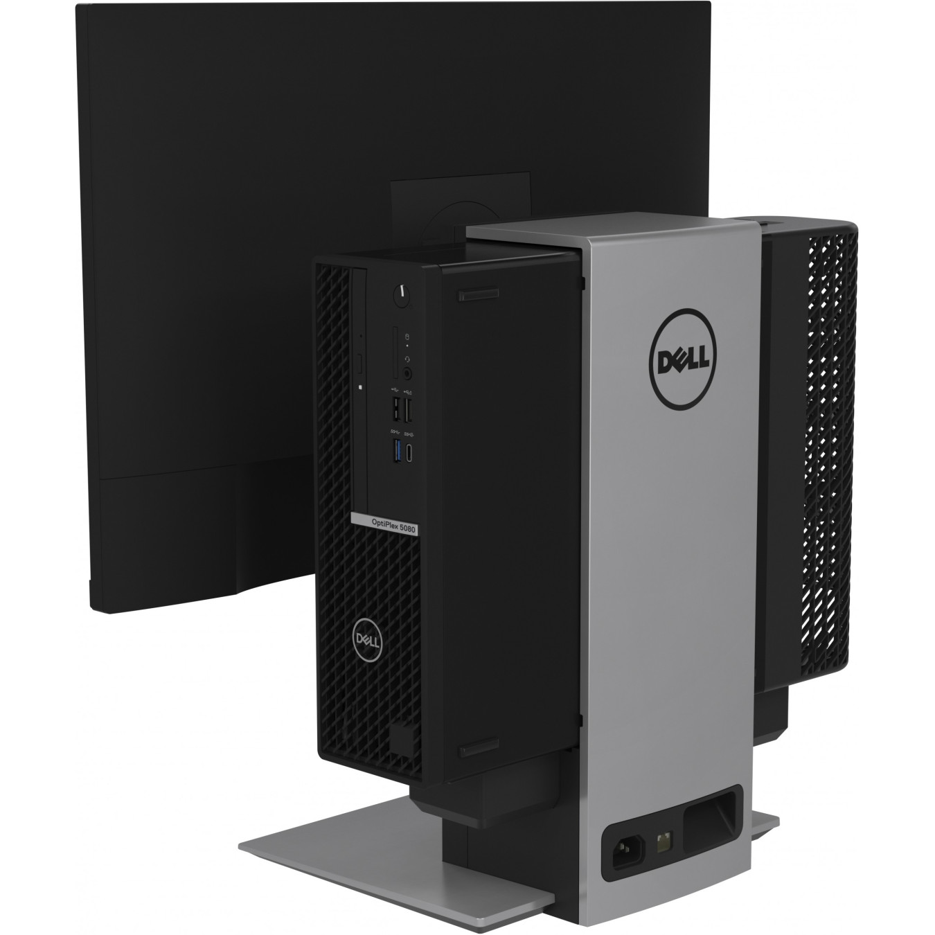 Dell OptiPlex Stand - OSS21 - Silver, Height-Adjustable Freestanding Monitor Stand, Fits up to 27" (68.6 cm), 5.7 kg Capacity