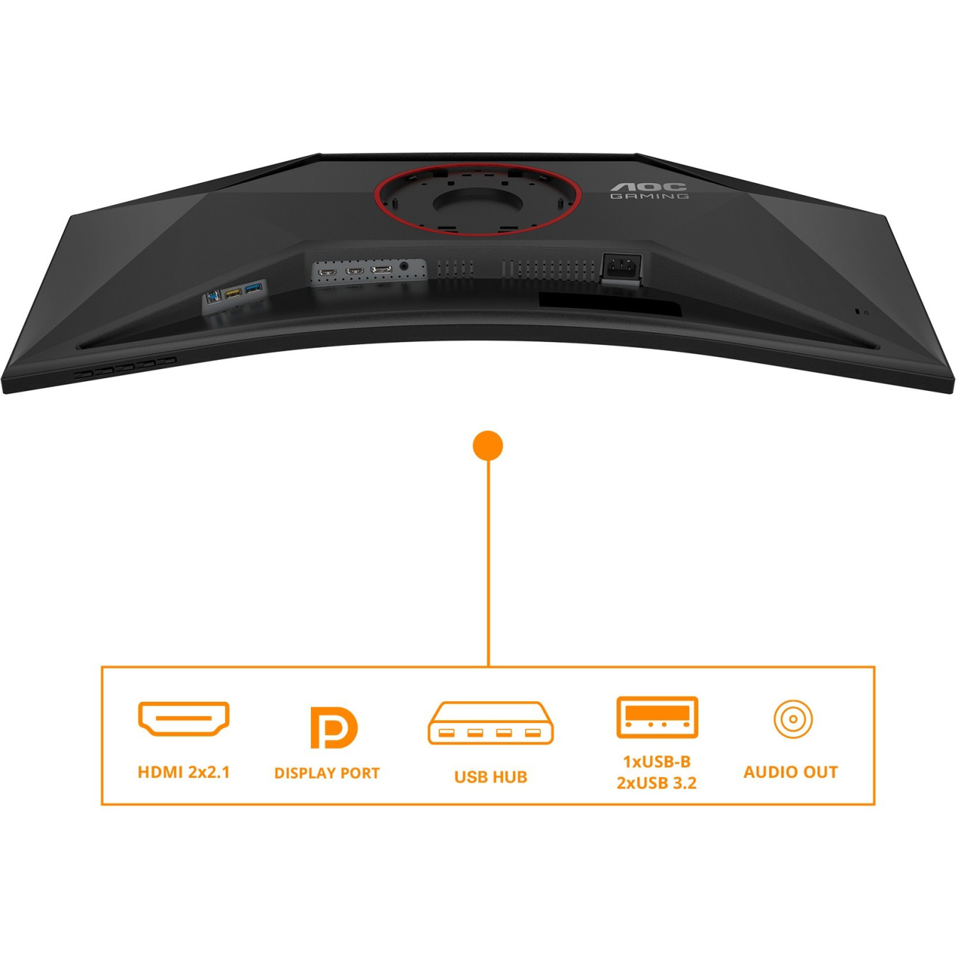 AOC CU34G4Z - 34in UWQHD 3440x1440 240Hz 1ms Curved 1500R HDR400 - Black/Red, 2xHDMI, DP, USB 3.2