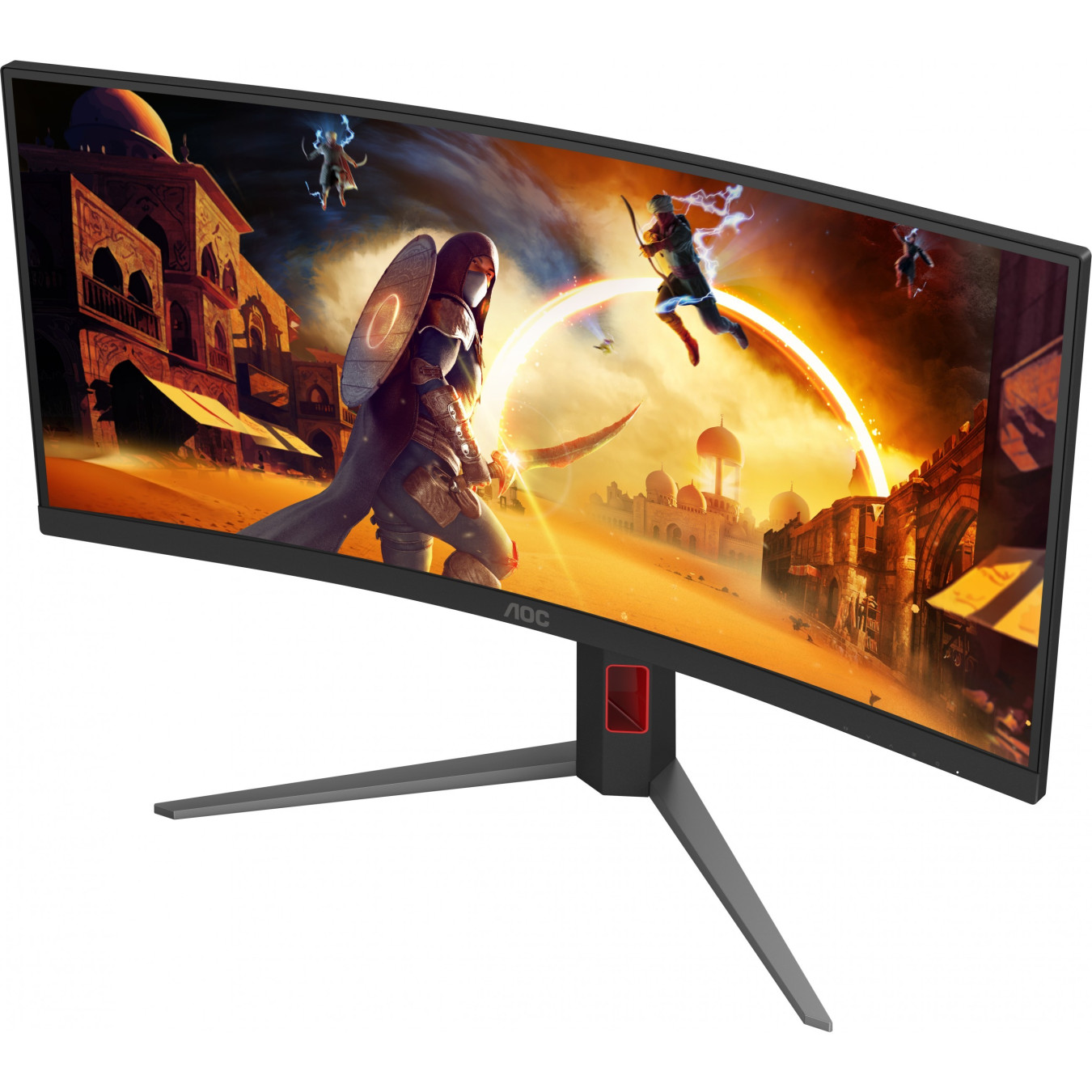 AOC CU34G4Z - 34in UWQHD 3440x1440 240Hz 1ms Curved 1500R HDR400 - Black/Red, 2xHDMI, DP, USB 3.2