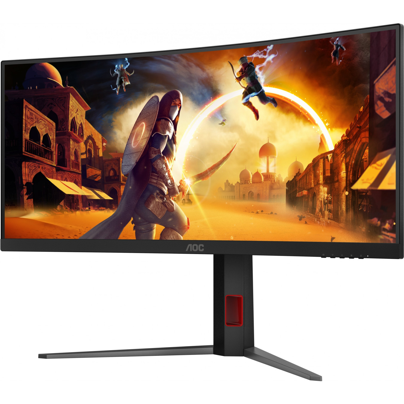 AOC CU34G4Z - 34in UWQHD 3440x1440 240Hz 1ms Curved 1500R HDR400 - Black/Red, 2xHDMI, DP, USB 3.2