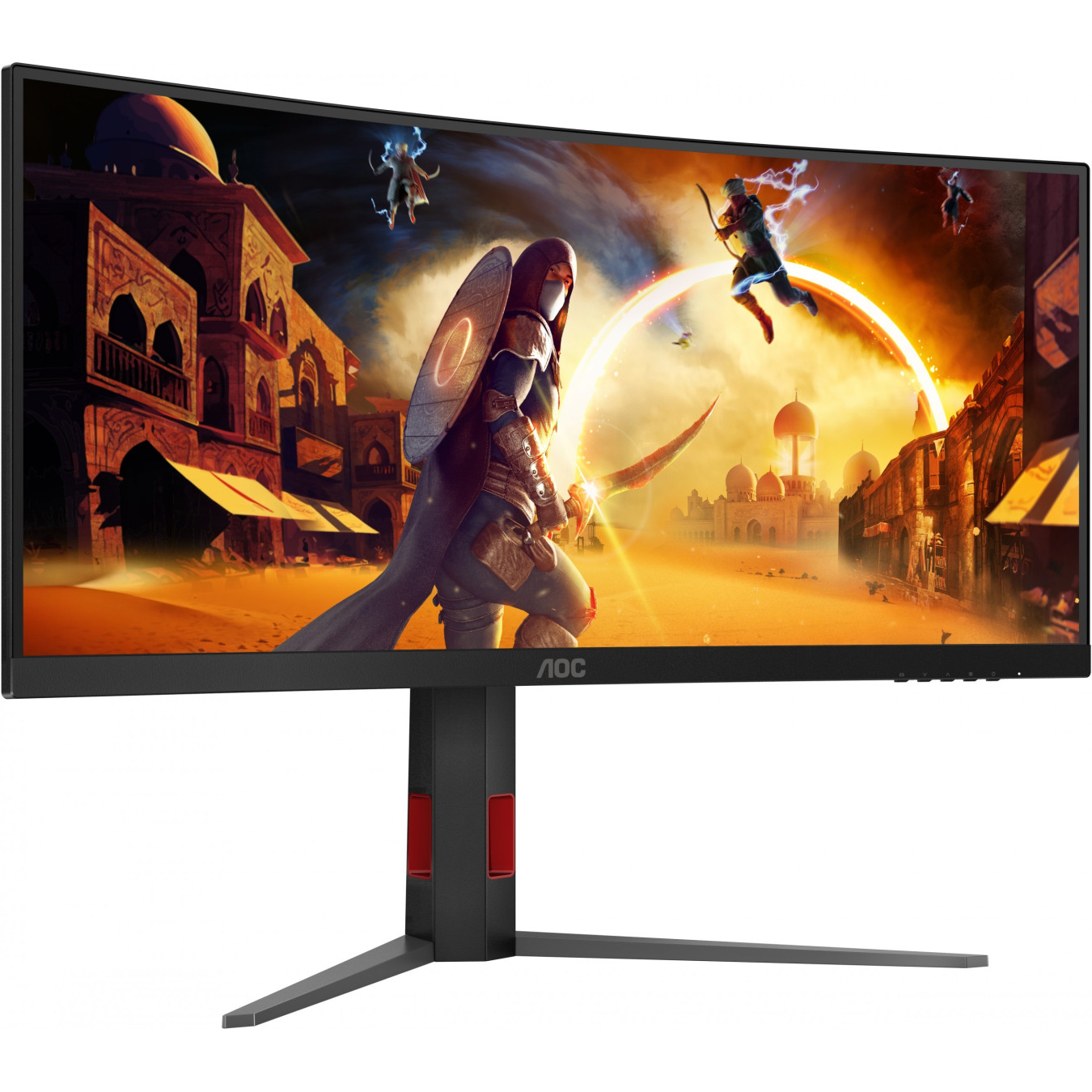 AOC CU34G4Z - 34in UWQHD 3440x1440 240Hz 1ms Curved 1500R HDR400 - Black/Red, 2xHDMI, DP, USB 3.2