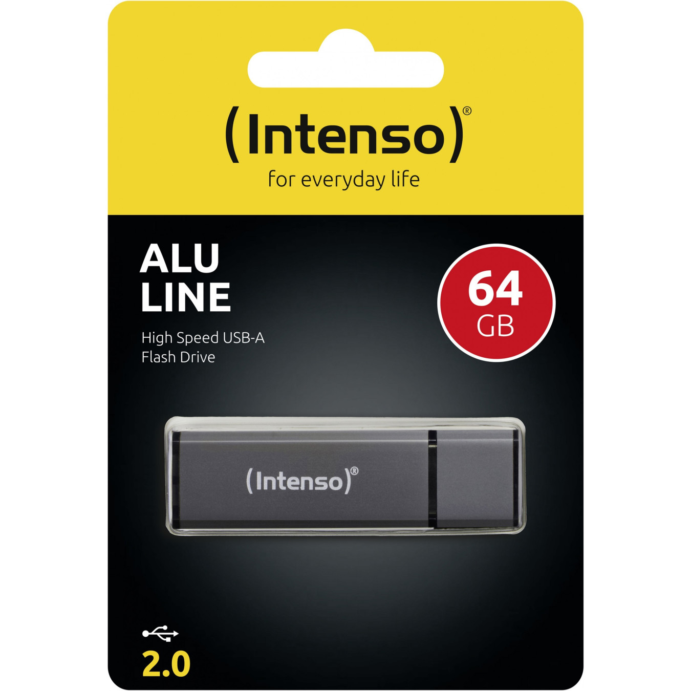 Intenso Alu Line USB Stick - 64GB - USB 2.0, Anthracite Aluminum — Buy in Cyprus with Fast Delivery