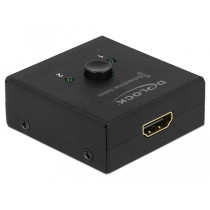 Delock HDMI 2-to-1 Bidirectional Switch - 64072 - 4K@60Hz, Manual, Compact, Black — Buy in Cyprus with Fast Delivery