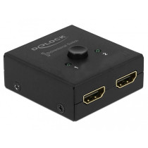 Delock HDMI 2-to-1 Bidirectional Switch - 64072 - 4K@60Hz, Manual, Compact, Black — Buy in Cyprus with Fast Delivery
