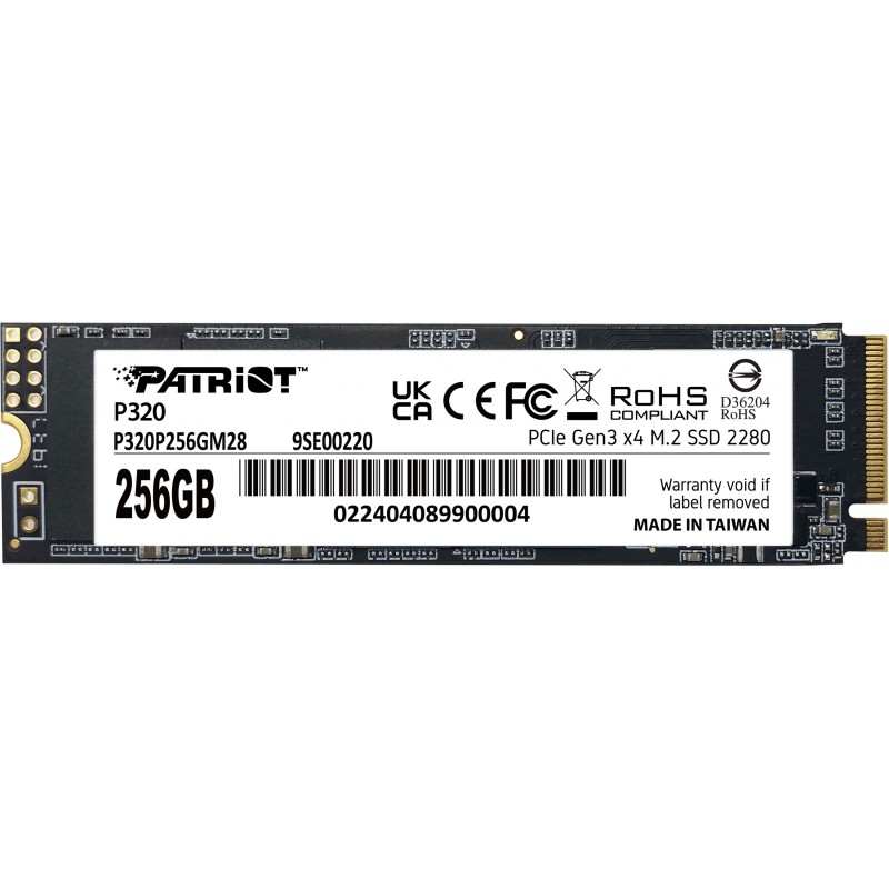 Buy Patriot M.2 NVMe SSD - P320 - 256GB (M.2 2280), PCIe 3.0 x4, NVMe 1.3, 2200 ... in Cyprus, Nicosia, Limassol, Larnaka, Pafos