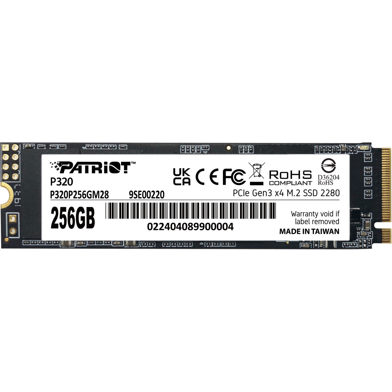 Patriot M.2 NVMe SSD - P320 - 256GB (M.2 2280), PCIe 3.0 x4, NVMe 1.3, 2200 MB/s Read — Buy in Cyprus with Fast Delivery