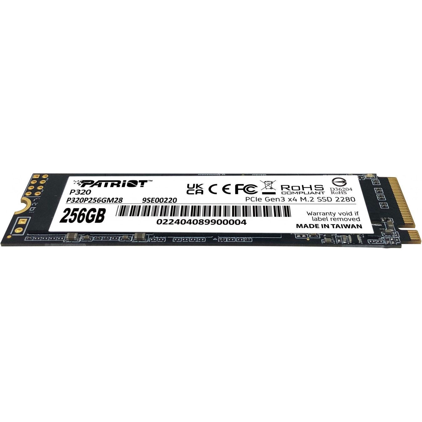 Patriot M.2 NVMe SSD - P320 - 256GB (M.2 2280), PCIe 3.0 x4, NVMe 1.3, 2200 MB/s Read — Buy in Cyprus with Fast Delivery