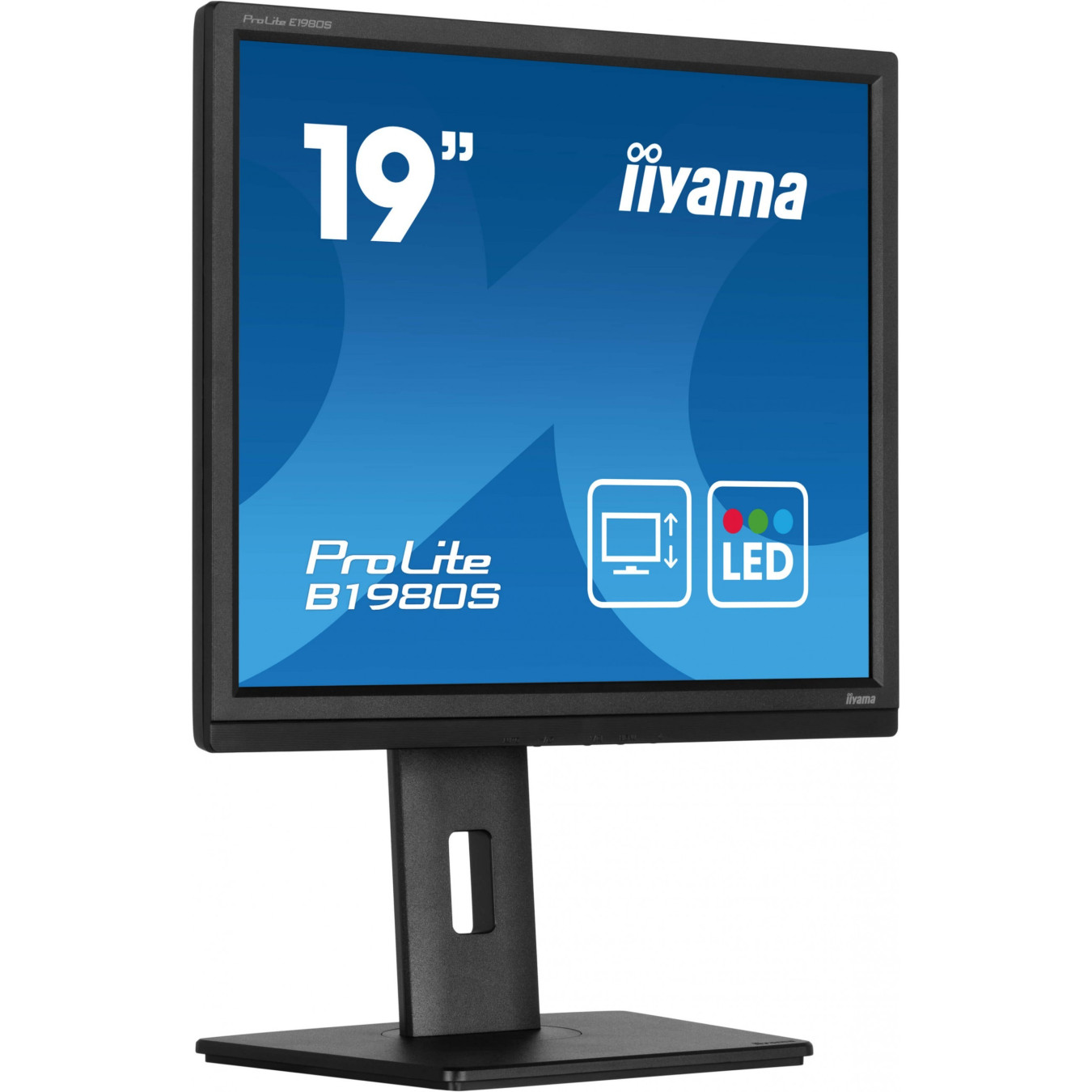 iiyama ProLite B1980S-B1 - 19in 5:4 TN LED Monitor, 1280x1024, HDMI+DP, Height-adjustable, Black