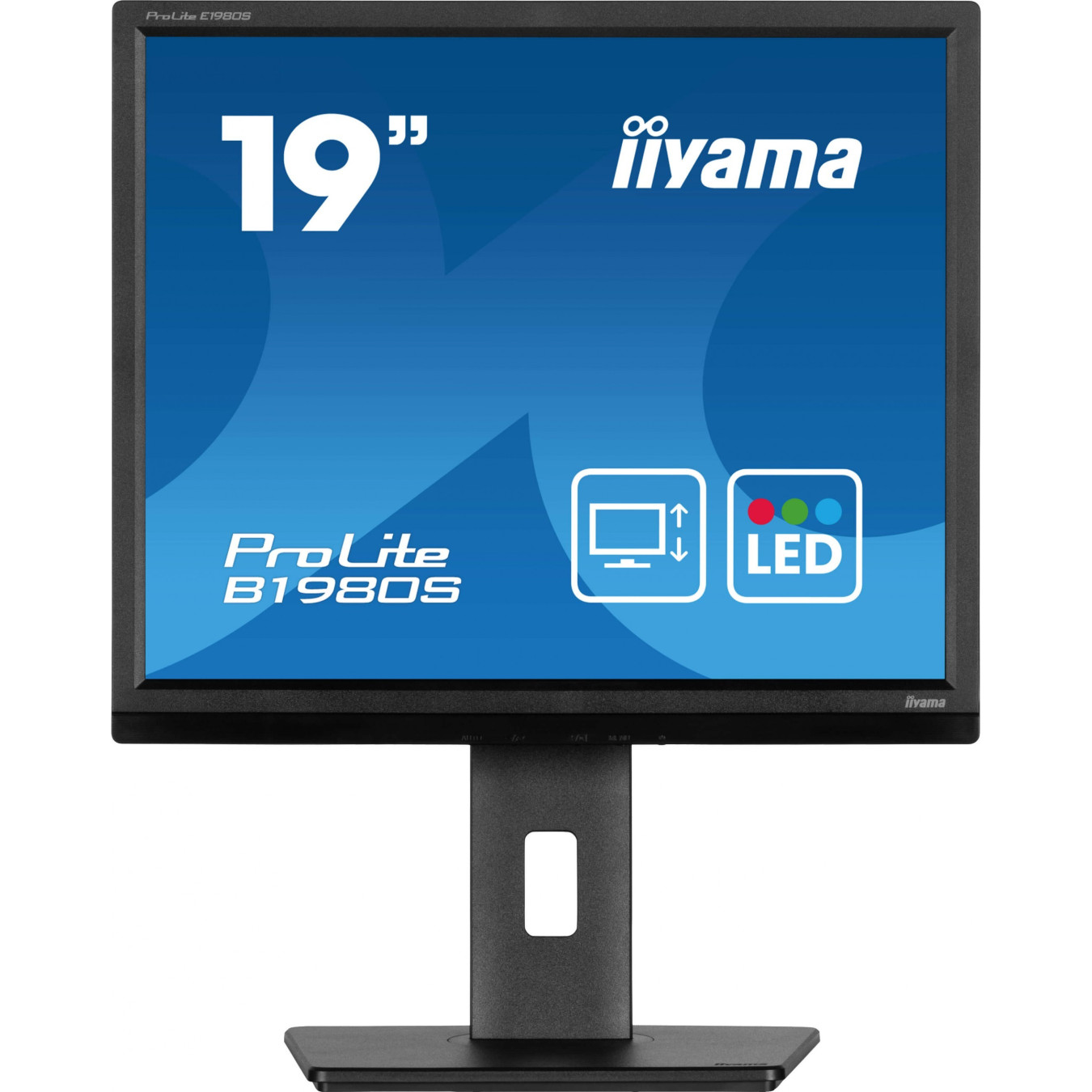 iiyama ProLite B1980S-B1 - 19in 5:4 TN LED Monitor, 1280x1024, HDMI+DP, Height-adjustable, Black