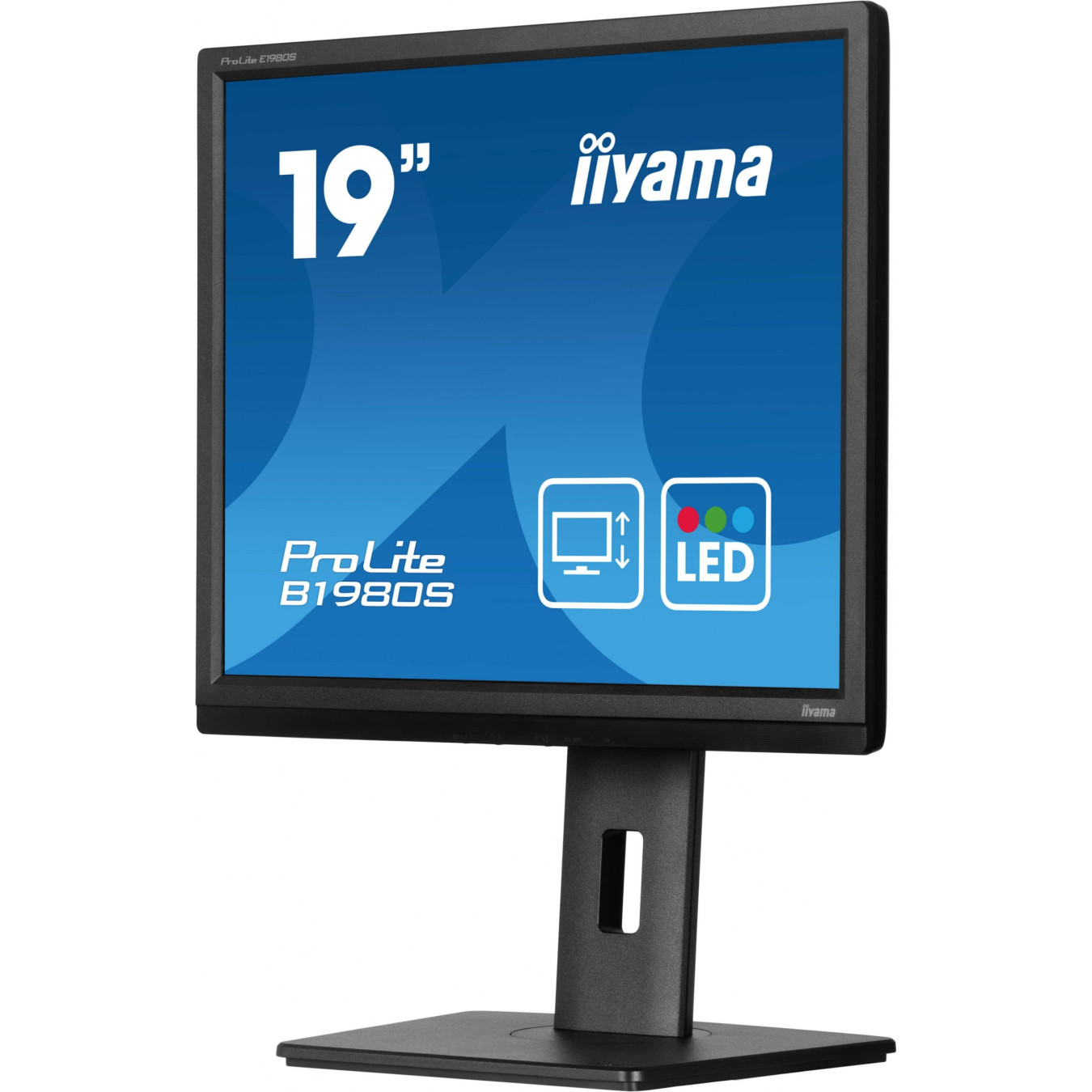 iiyama ProLite B1980S-B1 - 19in 5:4 TN LED Monitor, 1280x1024, HDMI+DP, Height-adjustable, Black
