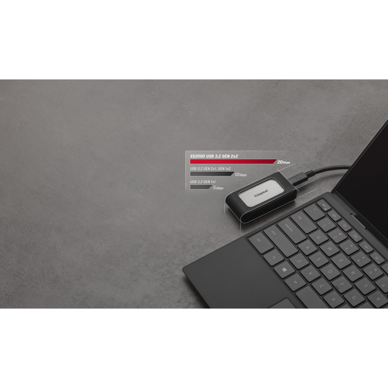 Kingston XS2000 Portable SSD - 4TB - USB-C 3.2 Gen2, 2000 MB/s, Black/Silver — Buy in Cyprus with Fast Delivery