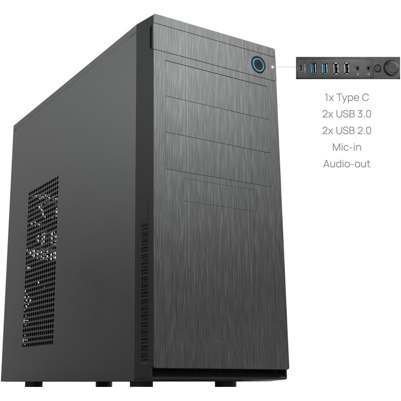 Chieftec Elox HC-10B-OP Black Mini-Tower PC Case ATX/mATX/ITX 380mm GPU (Boxed) — Buy in Cyprus with Fast Delivery