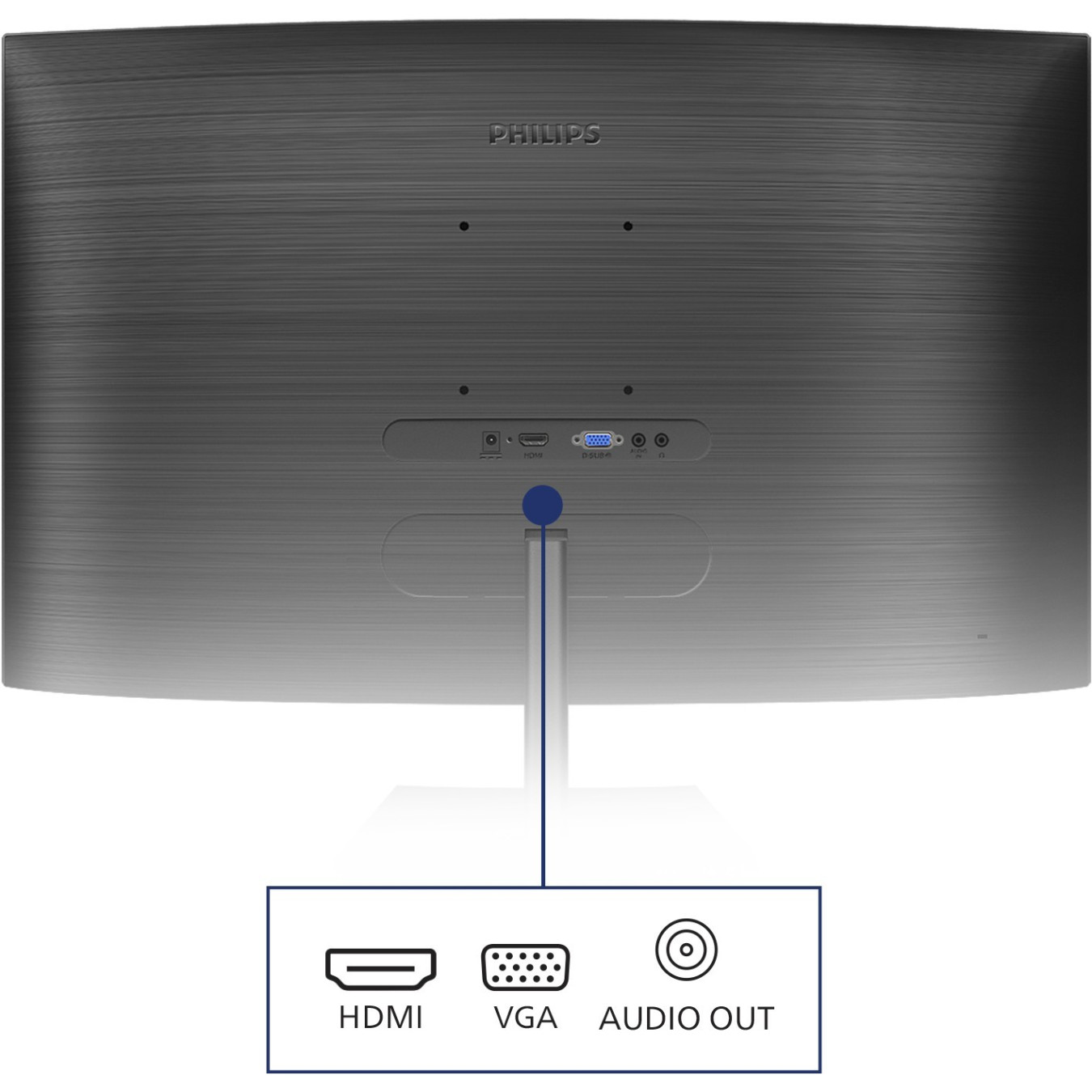 Philips 241E1SCA - 23.6in Curved VA Full HD Monitor (1920x1080) - 75Hz, 4ms, HDMI, Speakers, Black