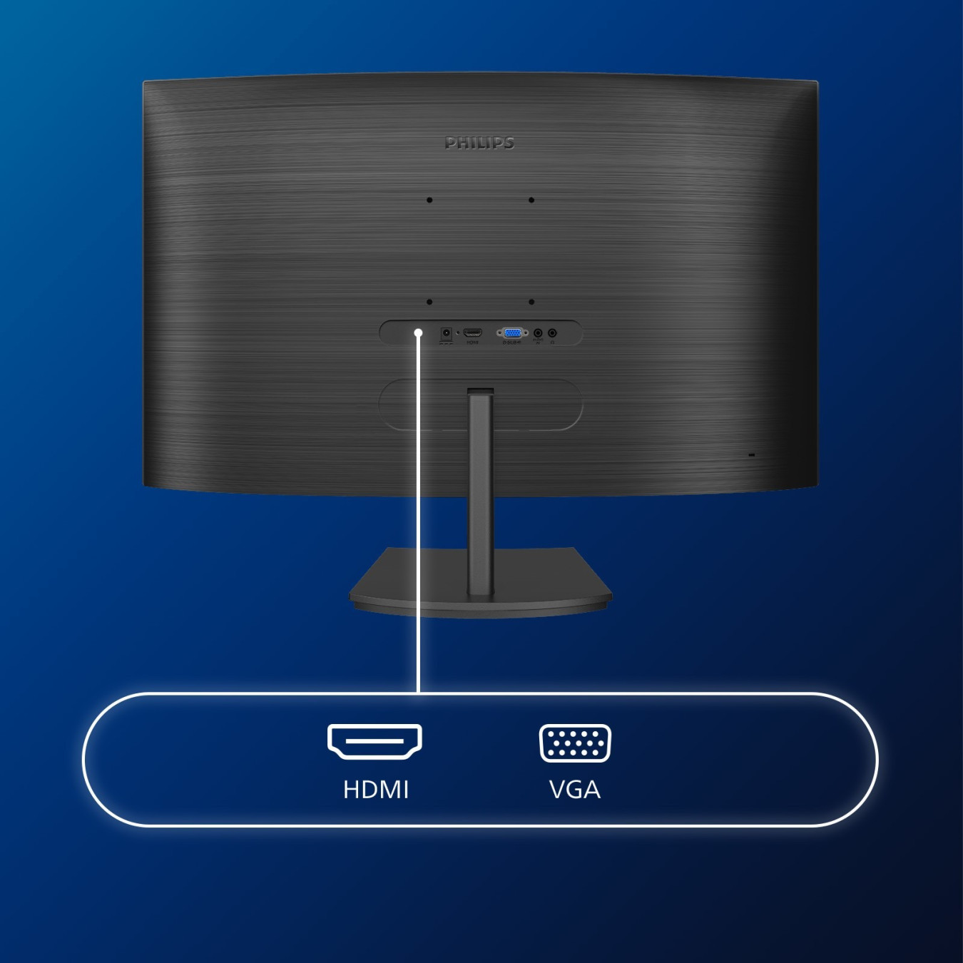 Philips 241E1SCA - 23.6in Curved VA Full HD Monitor (1920x1080) - 75Hz, 4ms, HDMI, Speakers, Black