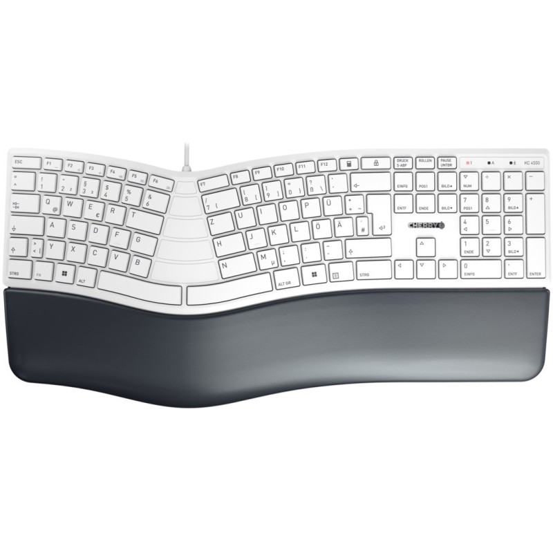 Buy CHERRY KC 4500 ERGO - Corded USB Ergonomic Curved Keyboard, QWERTZ German, 1... in Cyprus, Nicosia, Limassol, Larnaka, Pafos