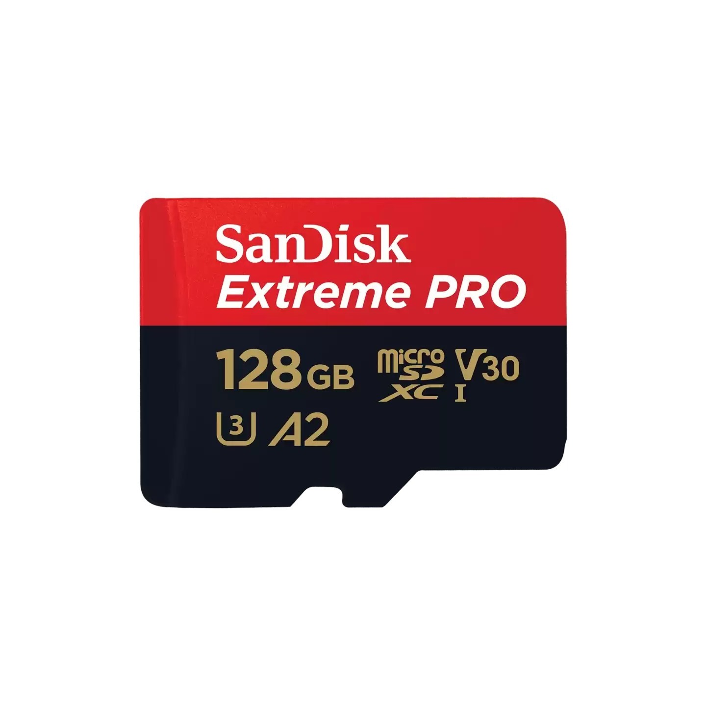 SanDisk Extreme PRO microSDXC 128GB - Black/Red, 200MB/s Read, 90MB/s Write, A2, U3/V30 (with SD Adapter)