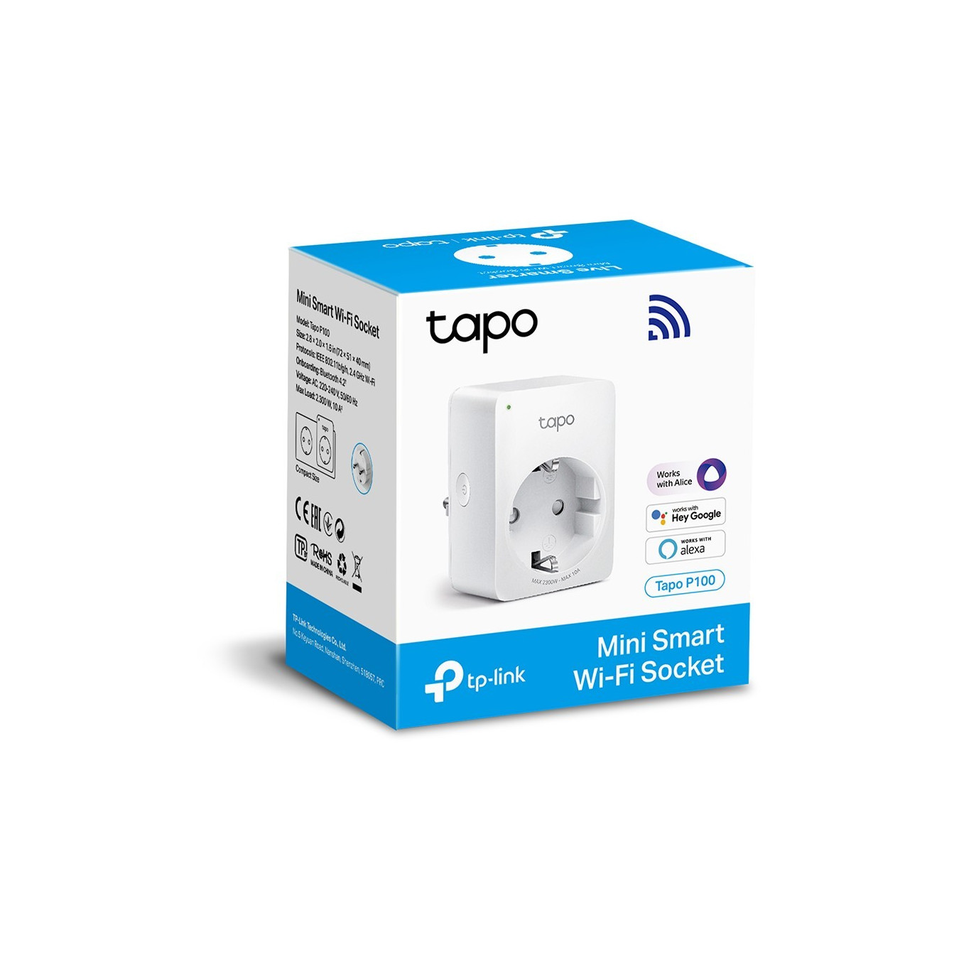 TP-Link Tapo P100 Mini Smart Wi-Fi Plug - White - 1x Smart Socket, 10 A, 2.4 GHz — Buy in Cyprus with Fast Delivery