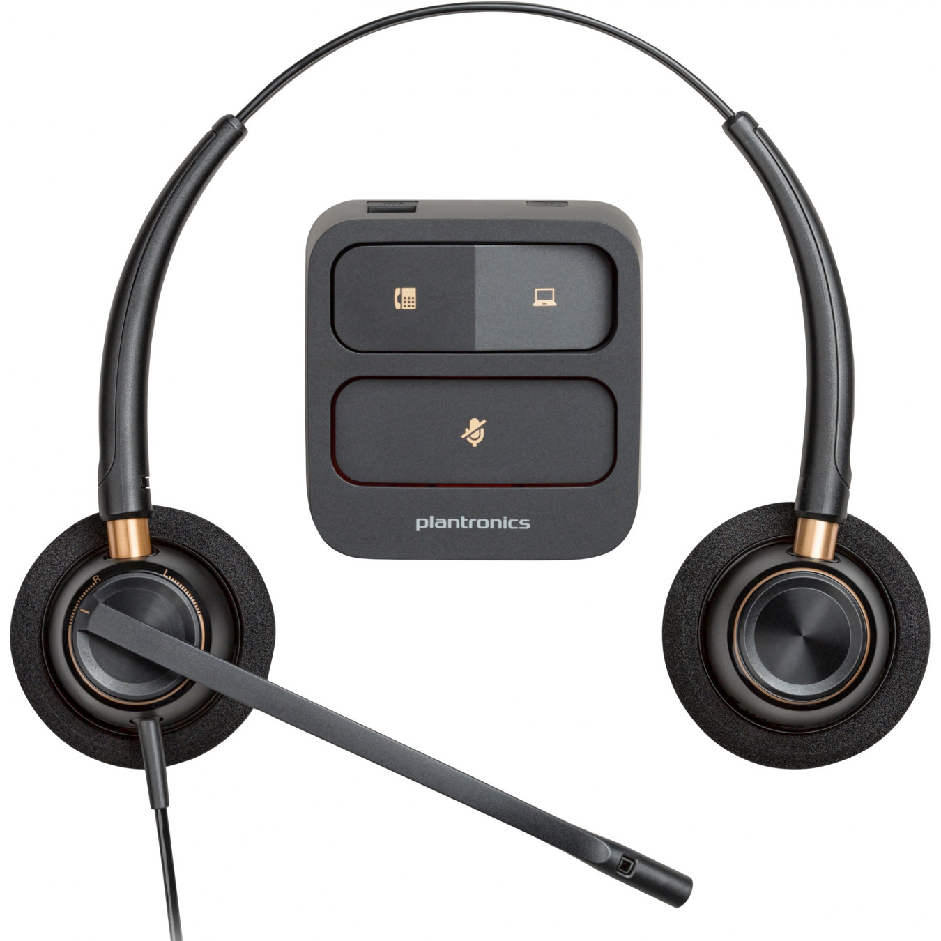 Poly EncorePro 520 Binaural Headset - 89434-02 - Wired Quick Disconnect, Black, Supra-aural, Boom Mic