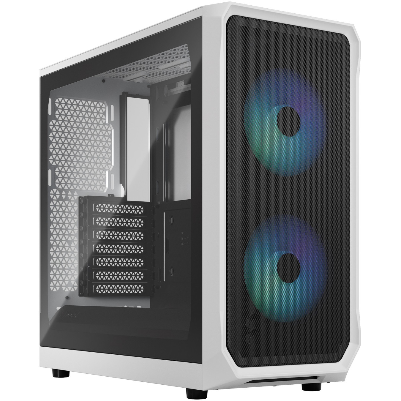 Fractal Design Focus 2 RGB - Mid-Tower Case - White, Tempered Glass, RGB Fans, ATX/mATX/Mini-ITX