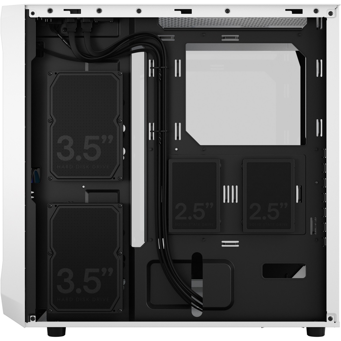 Fractal Design Focus 2 RGB - Mid-Tower Case - White, Tempered Glass, RGB Fans, ATX/mATX/Mini-ITX