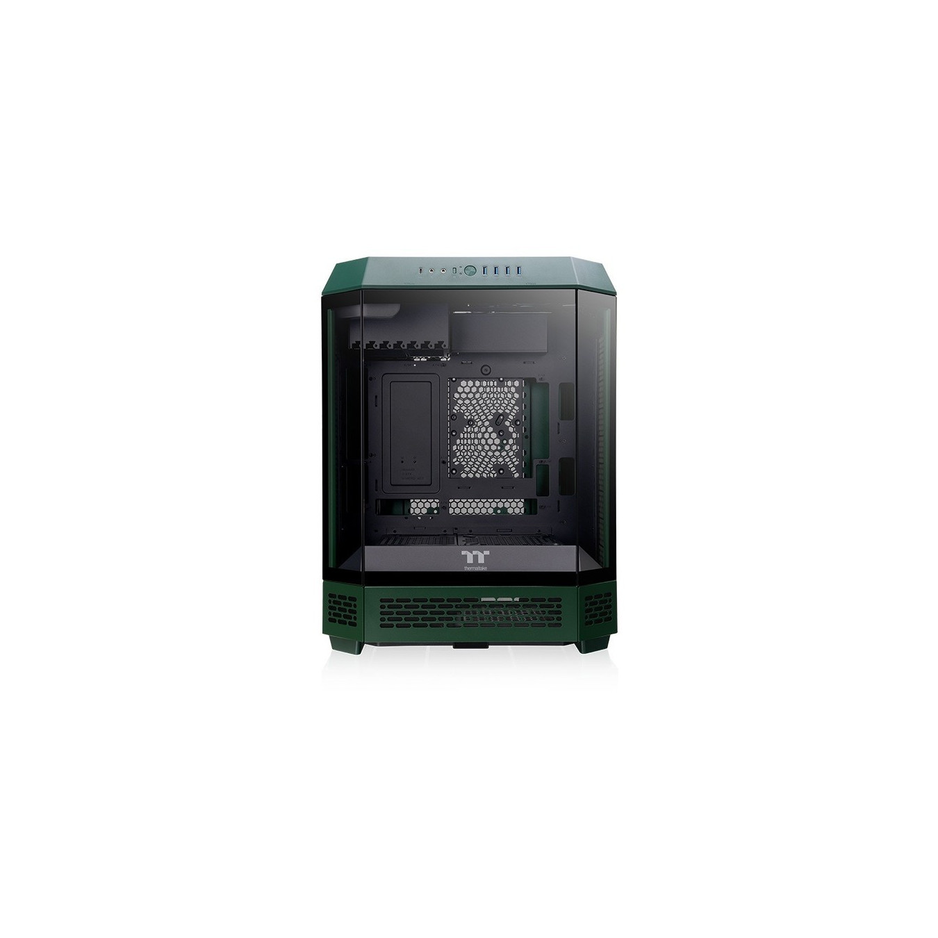 Thermaltake The Tower 600 TG - Mid Tower Gaming PC Case - Racing Green, Tempered Glass, USB-C
