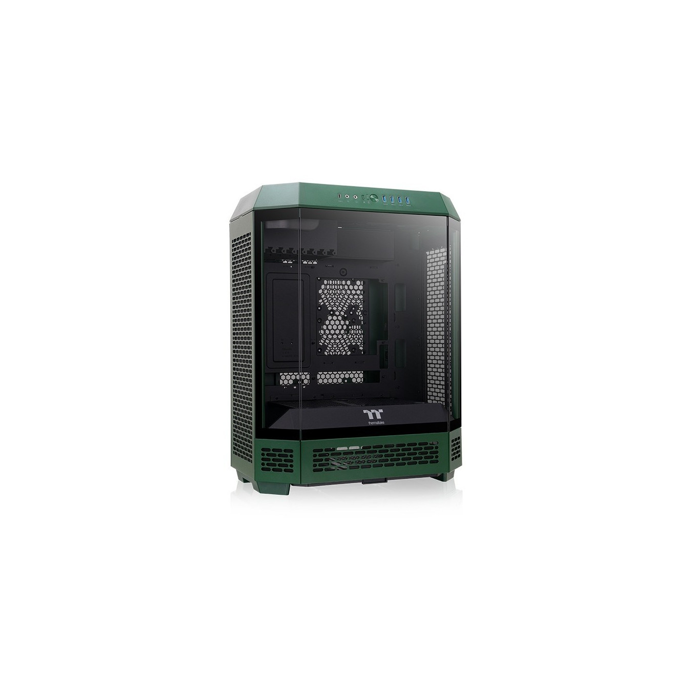 Thermaltake The Tower 600 TG - Mid Tower Gaming PC Case - Racing Green, Tempered Glass, USB-C