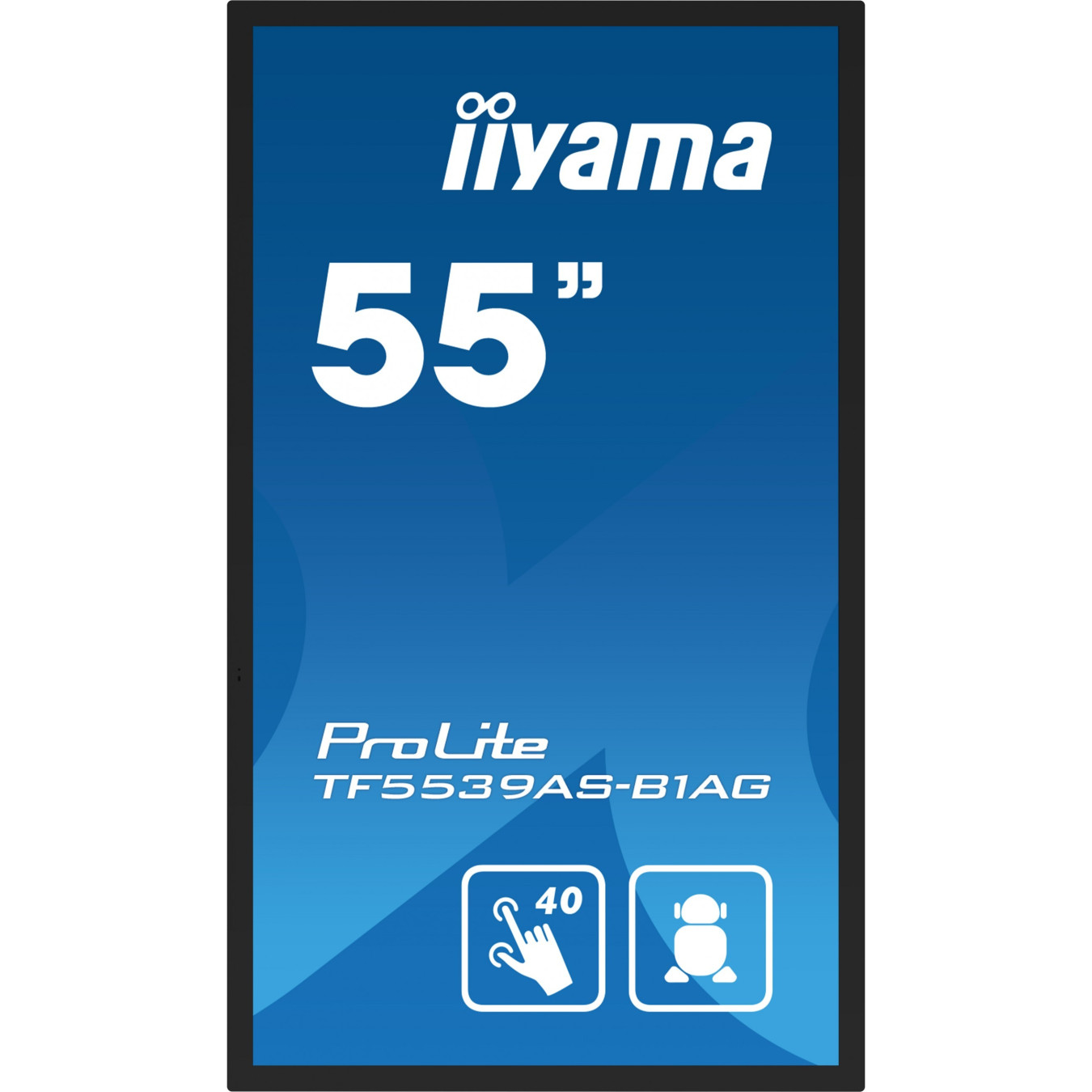 iiyama TF5539AS-B1AG - 55-inch 4K Android All-in-One Touch Display, IPS, 40-point, 4GB/32GB, Black