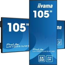 iiyama LH10551UWS-B1AG - 105" 21:9 5K2K IPS LED Digital Signage Display, Black (HDMI 2.0 / DP / USB-C, 24/7)