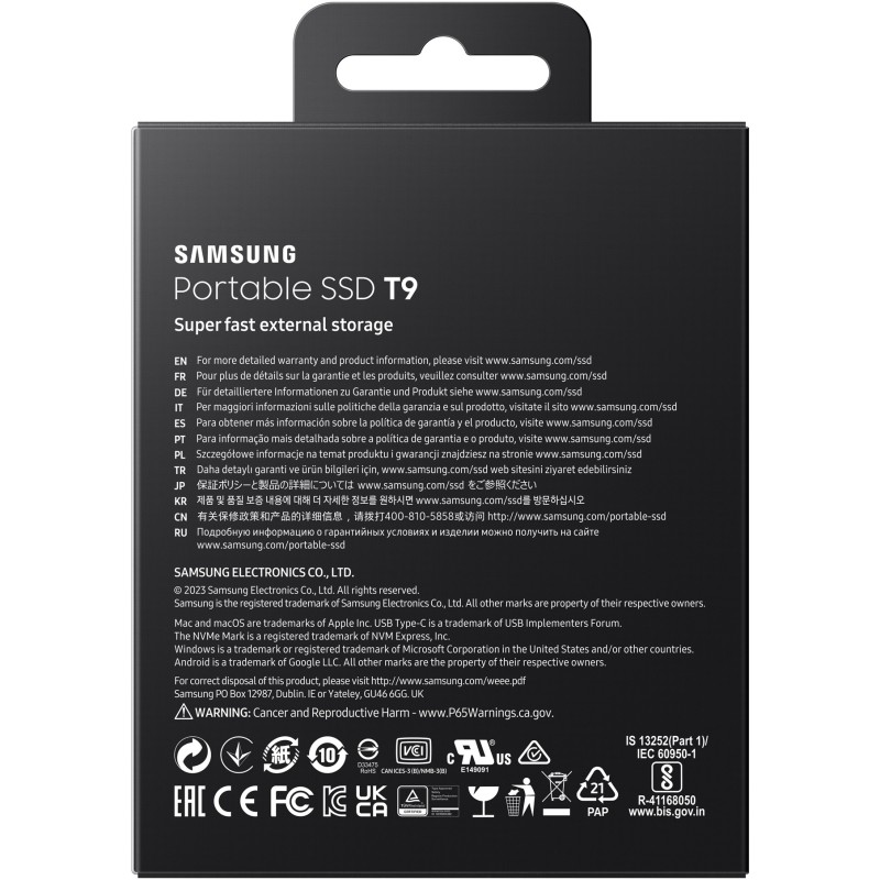 Buy Samsung Portable SSD T9 - MU-PG4T0B - 4TB NVMe USB-C 3.2 Gen2 Black, 2000 MB... in Cyprus, Nicosia, Limassol, Larnaka, Pafos