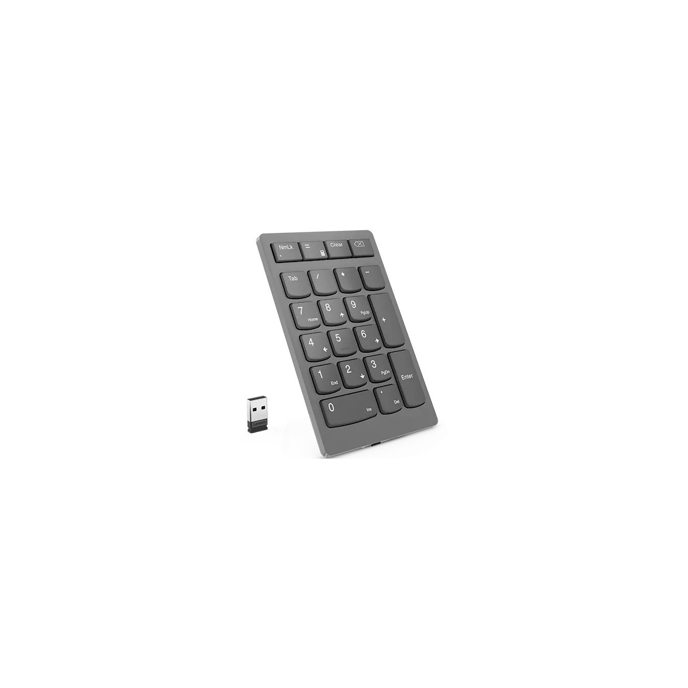 Lenovo GO Wireless Numeric Keypad - 4Y41C33791 - Grey, 21-Key Tactile, 2.4 GHz RF with USB Receiver