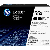 HP 55X (CE255XD) High-Yield Black Original LaserJet Toner - 2-Pack, 25,000 pages — Buy in Cyprus with Fast Delivery