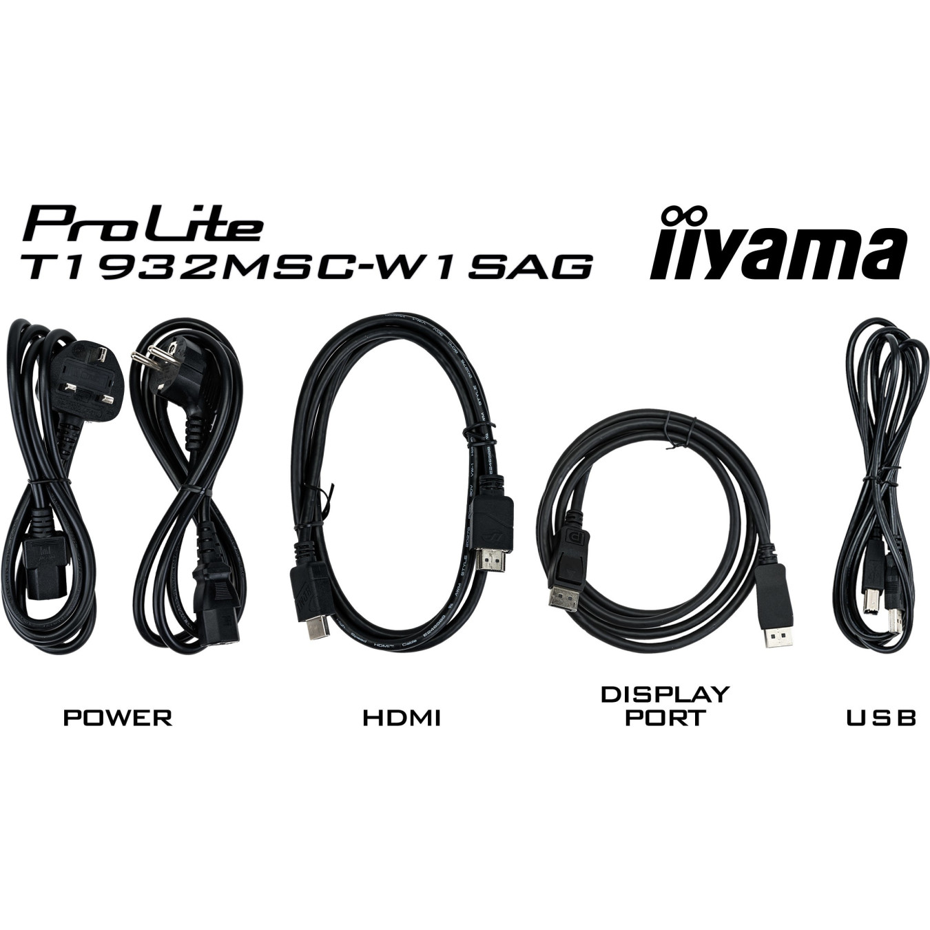 IIYAMA ProLite T1932MSC-W1SAG - 19in (48.3 cm) 5:4 10pt Multi-Touch IPS Monitor, Anti-Glare, HDMI+DP+USB, White