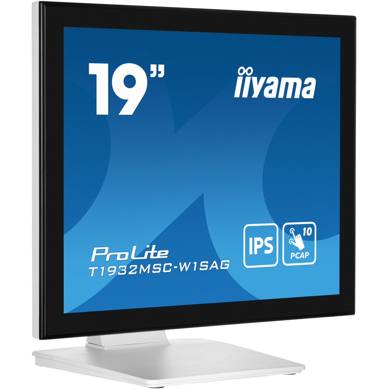 IIYAMA ProLite T1932MSC-W1SAG - 19in (48.3 cm) 5:4 10pt Multi-Touch IPS Monitor, Anti-Glare, HDMI+DP+USB, White