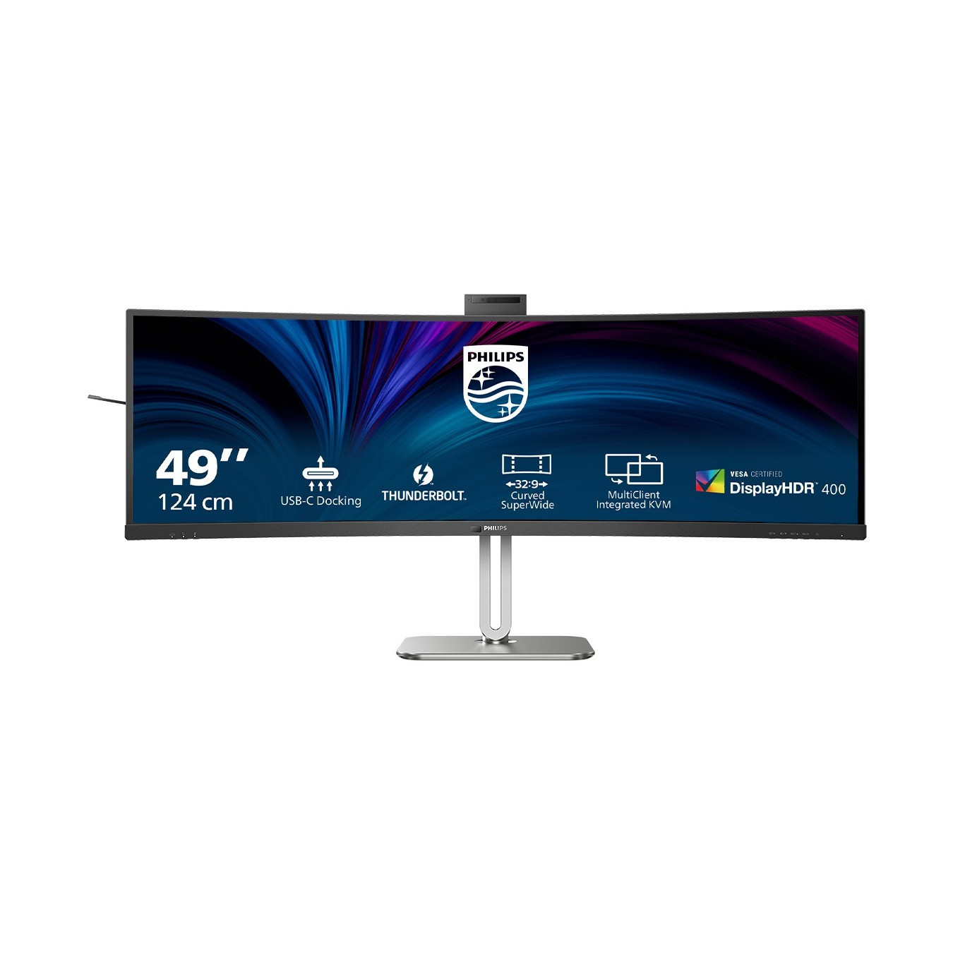 Philips 49B2U6903CH - 49" Dual QHD (5120x1440) 32:9 Curved VA Monitor, 100Hz, 4ms, USB-C PD 100W, 2xHDMI/DP, Grey