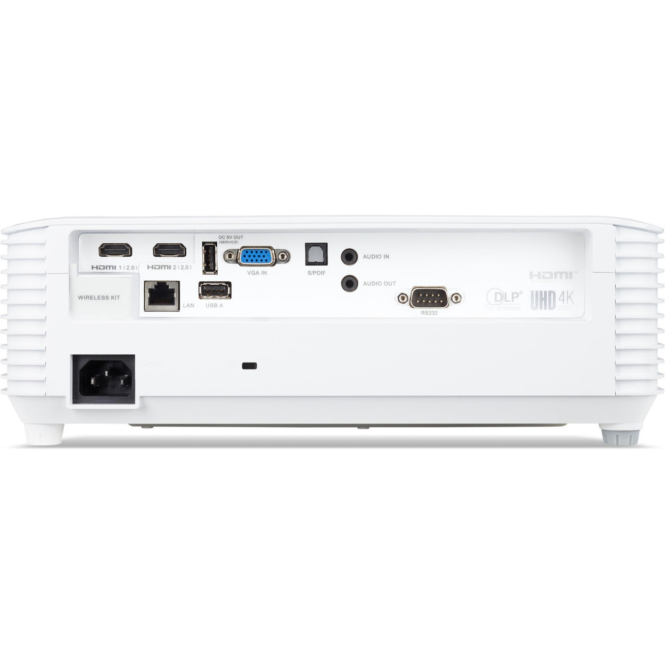 Acer DLP Projector - P5827a - 4K UHD, 4000 ANSI Lumens, 16:9, 2x HDMI, USB-A, Built-in Speaker, White