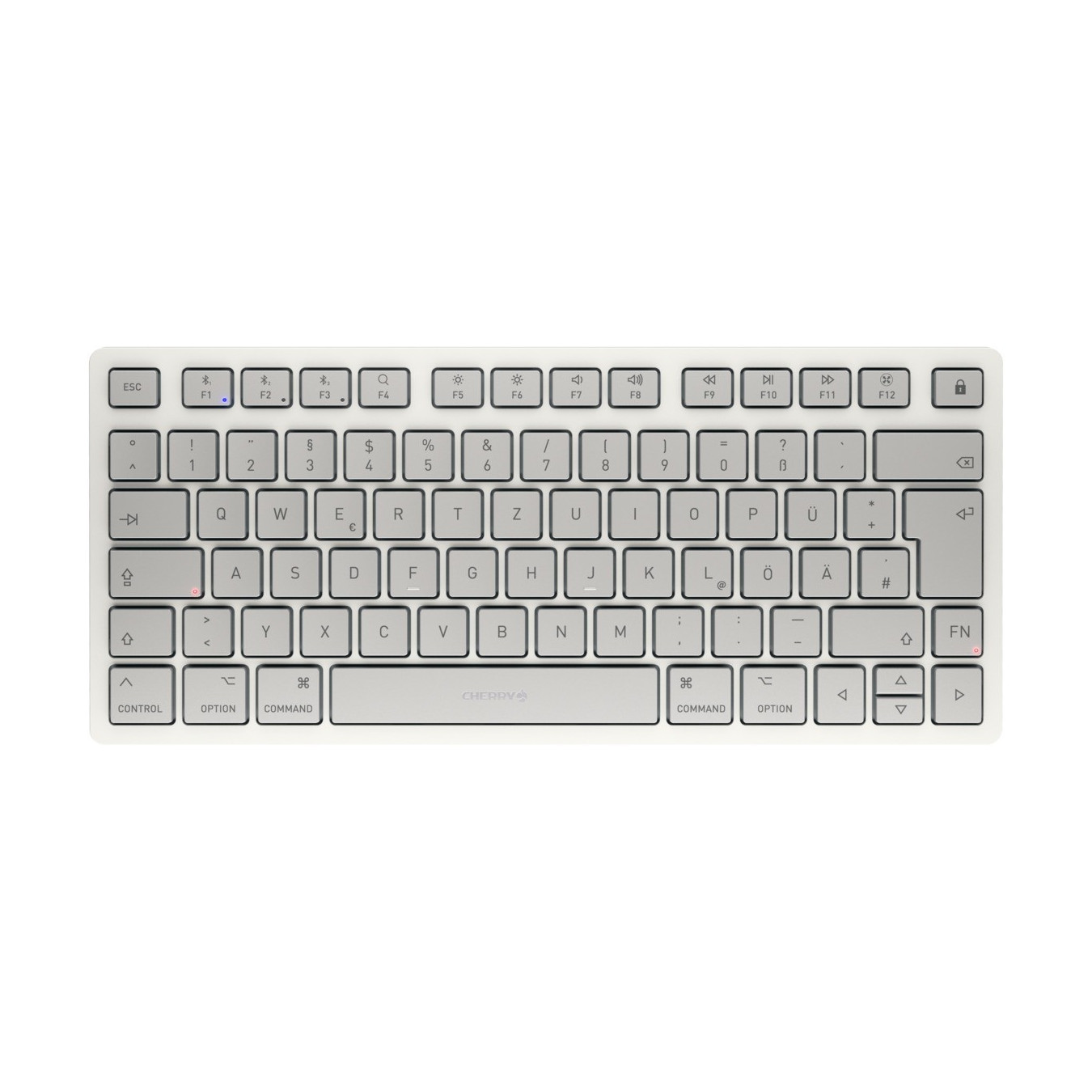 CHERRY KW 7100 Mini BT - 75% Mac Keyboard, Cherry SX Switches, Bluetooth 5.1, German QWERTZ ISO, White