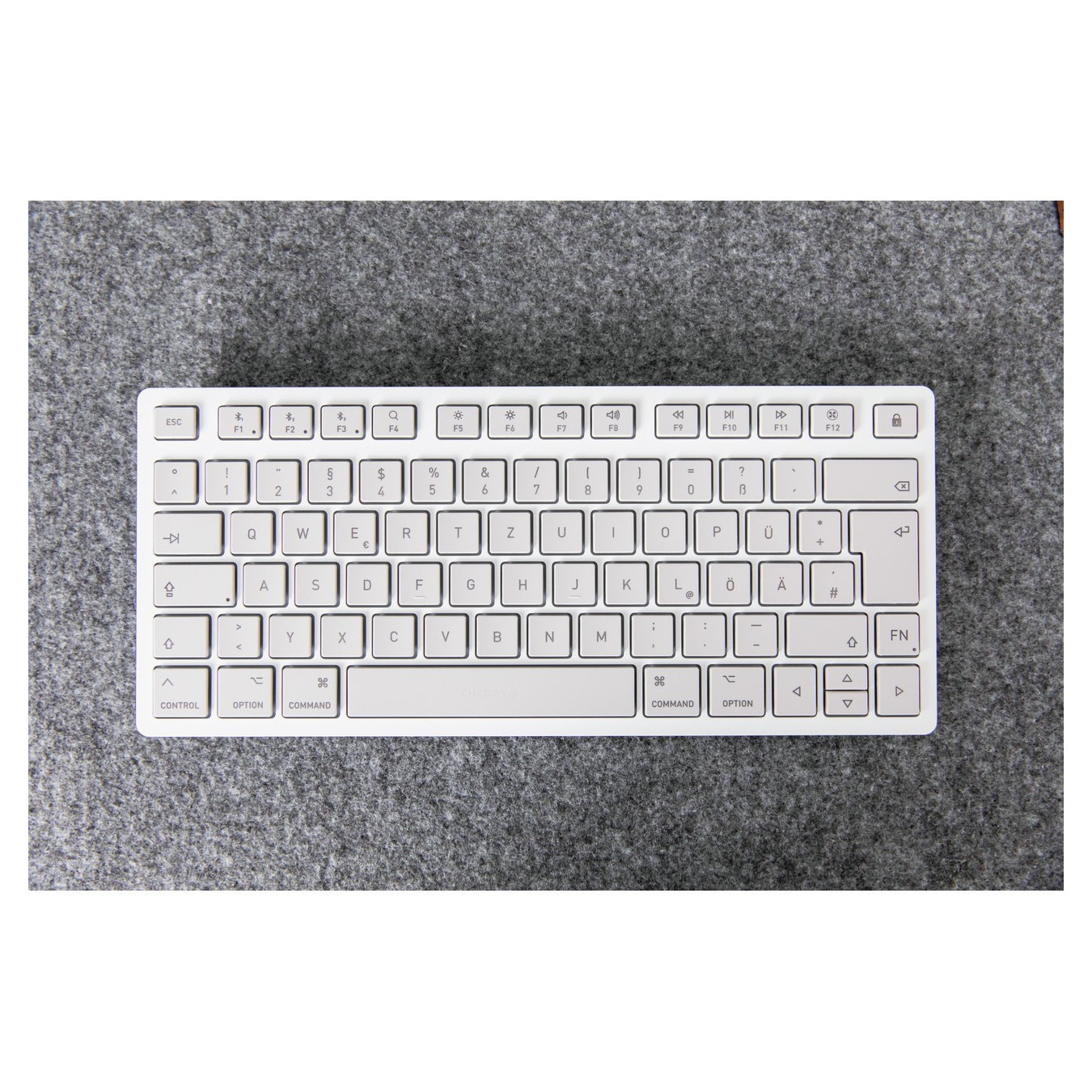 CHERRY KW 7100 Mini BT - 75% Mac Keyboard, Cherry SX Switches, Bluetooth 5.1, German QWERTZ ISO, White