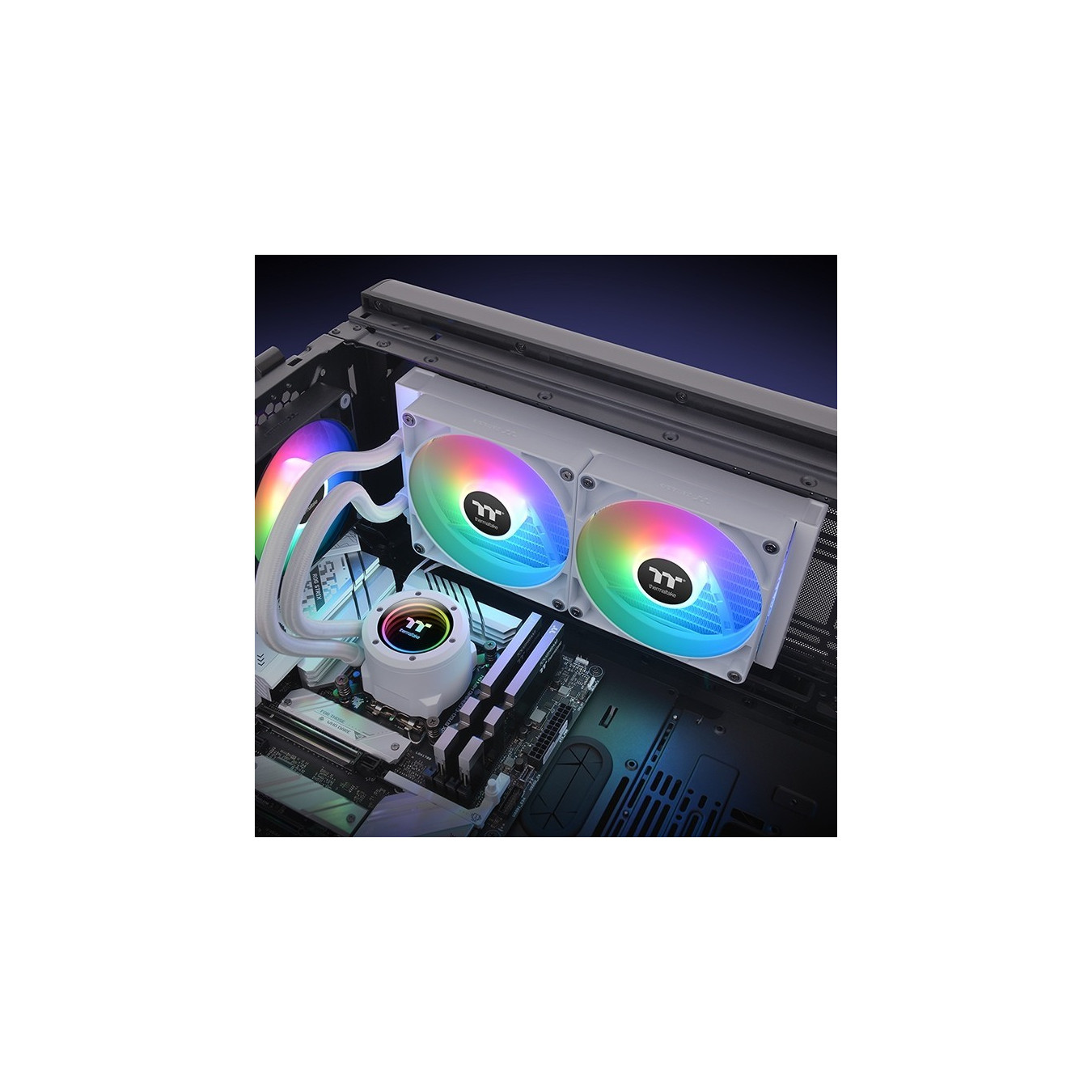 Thermaltake TH280 V2 ARGB Sync AIO Liquid Cooler - Snow Edition - 280mm Radiator, White, 2x140mm Fans