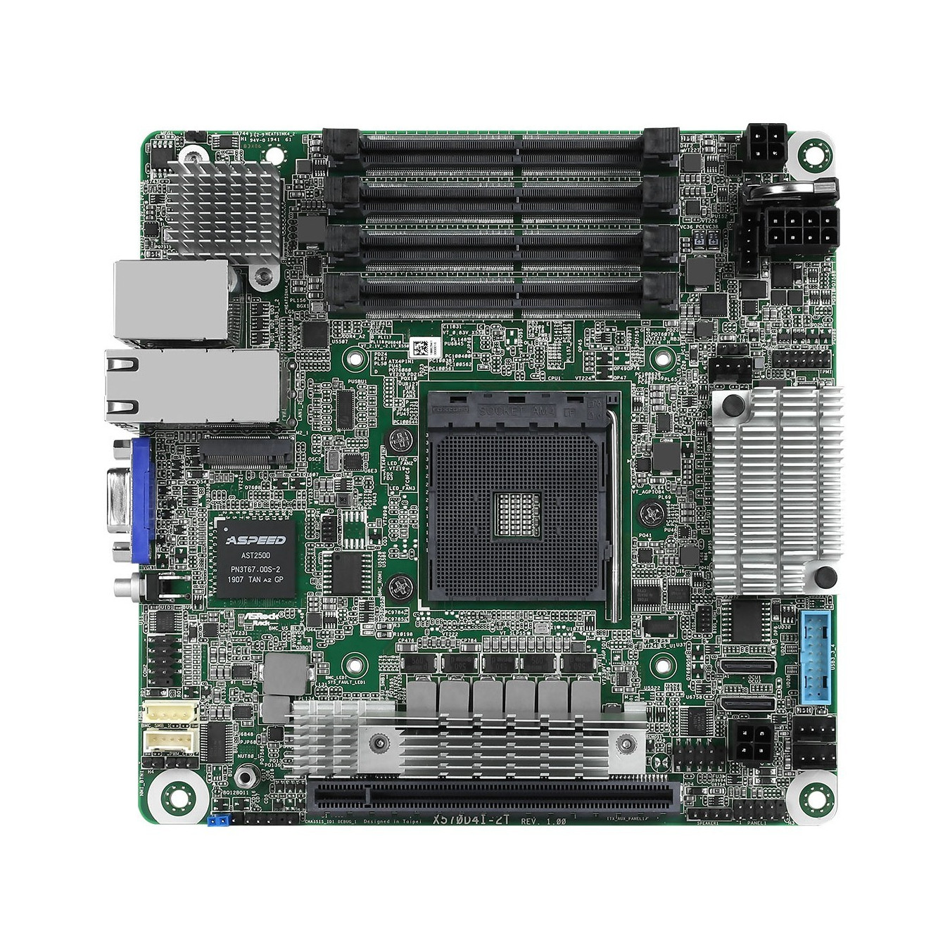 ASRock X570D4I-2T - Mini-ITX AM4 Motherboard, X570 Chipset, 4x SO-DIMM DDR4 (64GB), Dual 10Gb LAN, PCIe 4.0