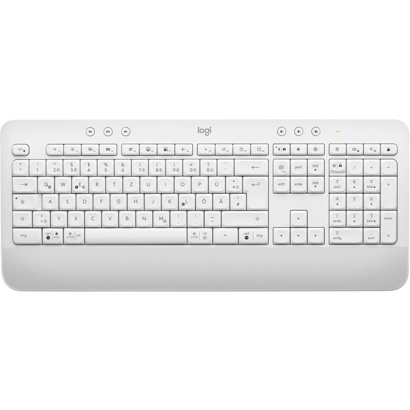Logitech Signature K650 - Bluetooth 5.1 Full-Size QWERTZ German Membrane Keyboard, Off-White