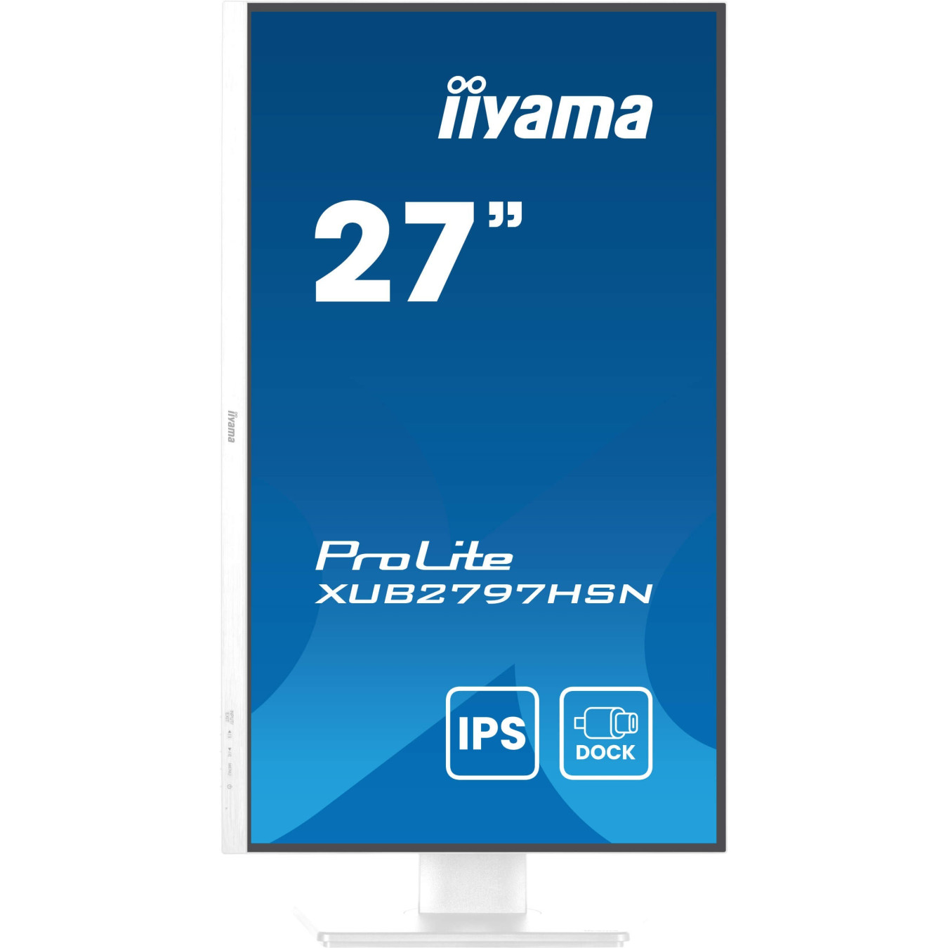 iiyama ProLite XUB2797HSN-W2 - 27in IPS Full HD Monitor, USB-C 65W Dock, HDMI/DP, 1ms, 100Hz, White