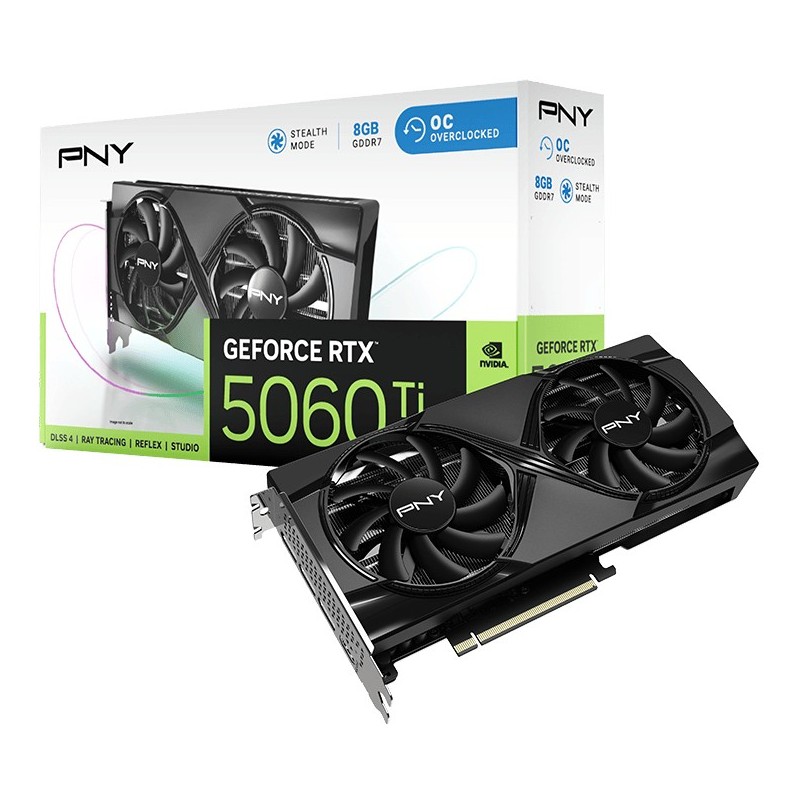 Buy PNY GeForce RTX 5060 Ti Verto OC - 8GB GDDR7, 2692MHz Boost, Dual-Fan, Black... in Cyprus, Nicosia, Limassol, Larnaka, Pafos