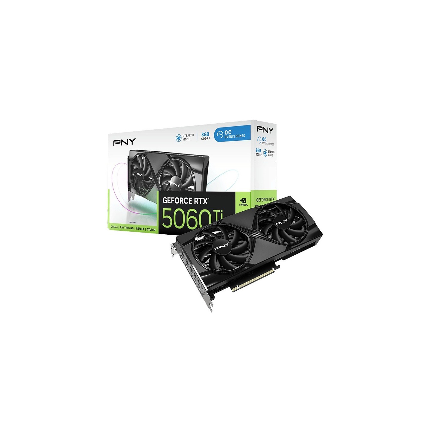 PNY GeForce RTX 5060 Ti Verto OC 8GB GDDR7 - 2692MHz Boost Dual-Fan Black HDMI & 3xDP (Boxed)