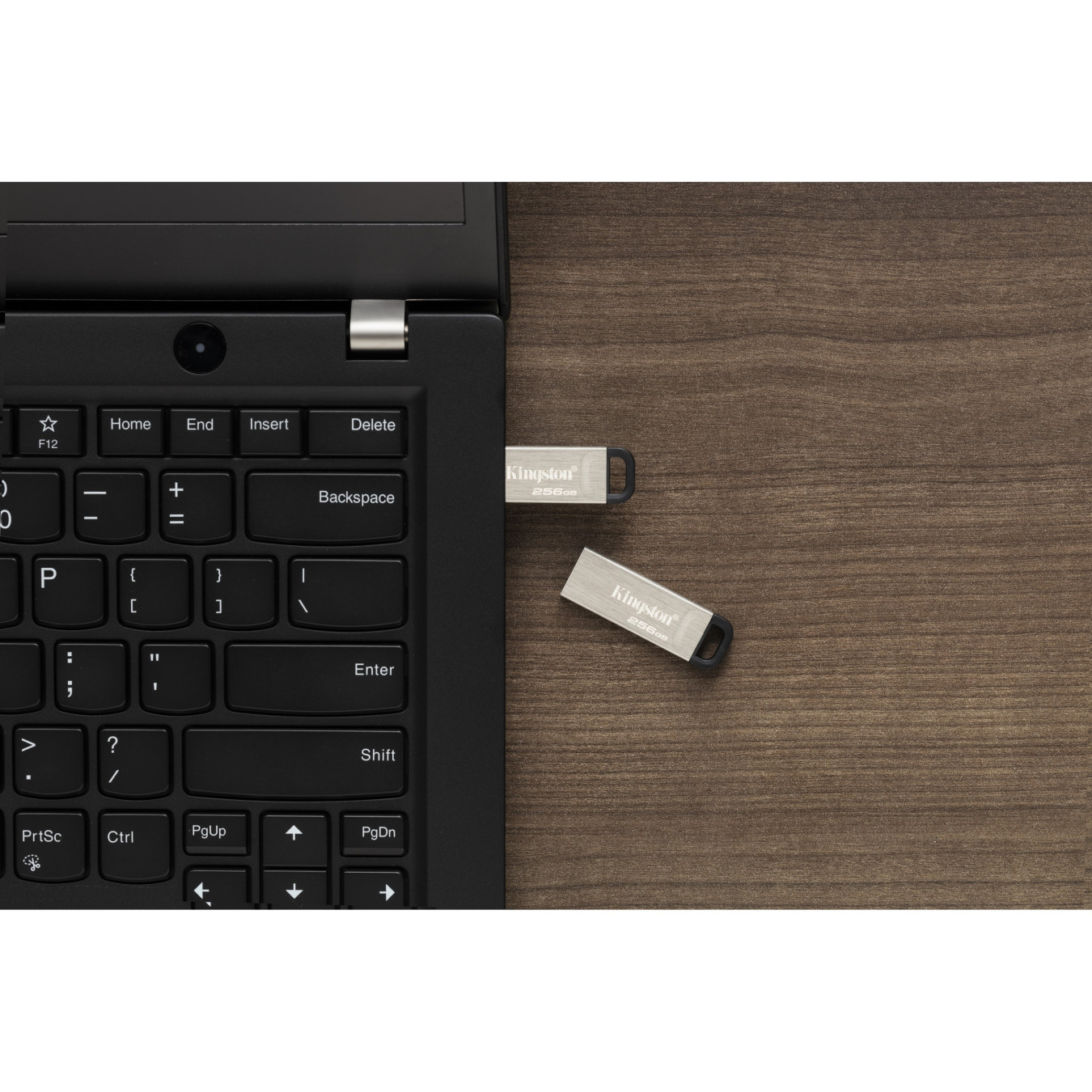 Kingston DataTraveler Kyson 256GB USB 3.2 Gen 1 Flash Drive - Silver, 200MB/s Read, Capless with Key Ring