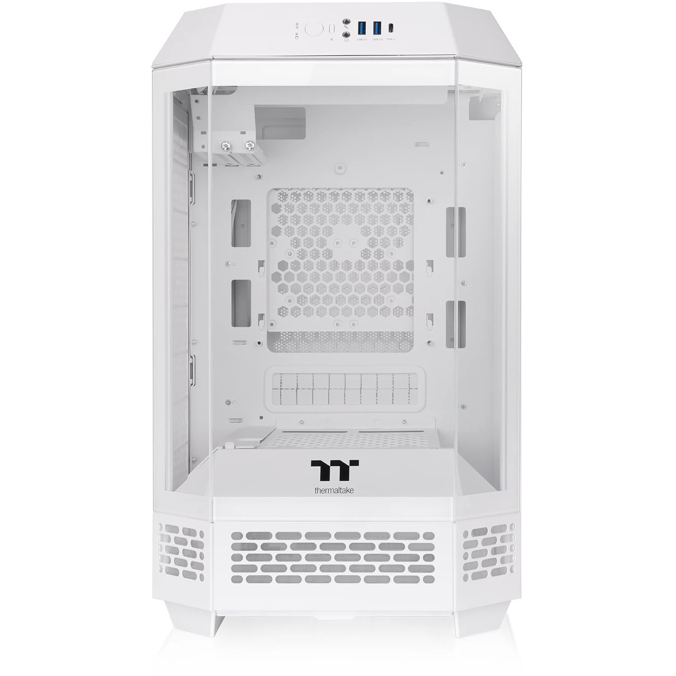 Thermaltake The Tower 250 Snow White - Mini-ITX Mini Tower Case, 3.9" LCD, USB-C, 360mm GPU Support