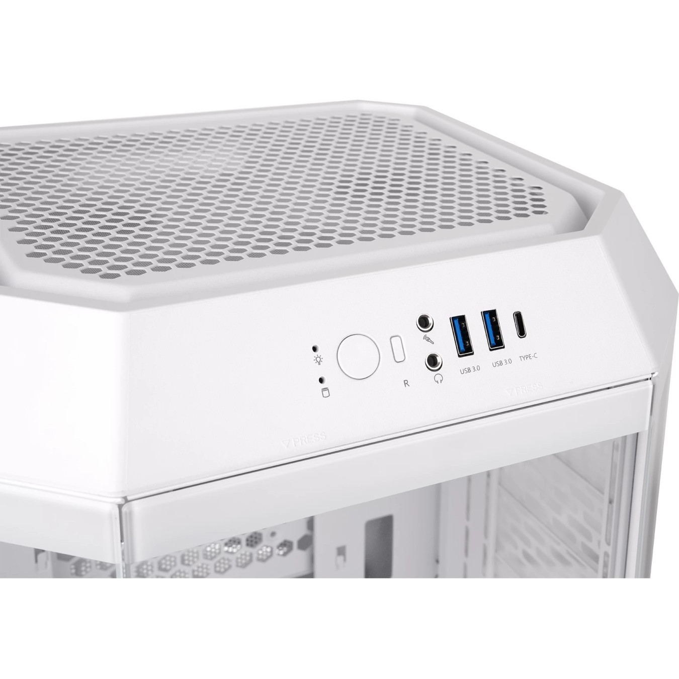Thermaltake The Tower 250 Snow White - Mini-ITX Mini Tower Case, 3.9" LCD, USB-C, 360mm GPU Support