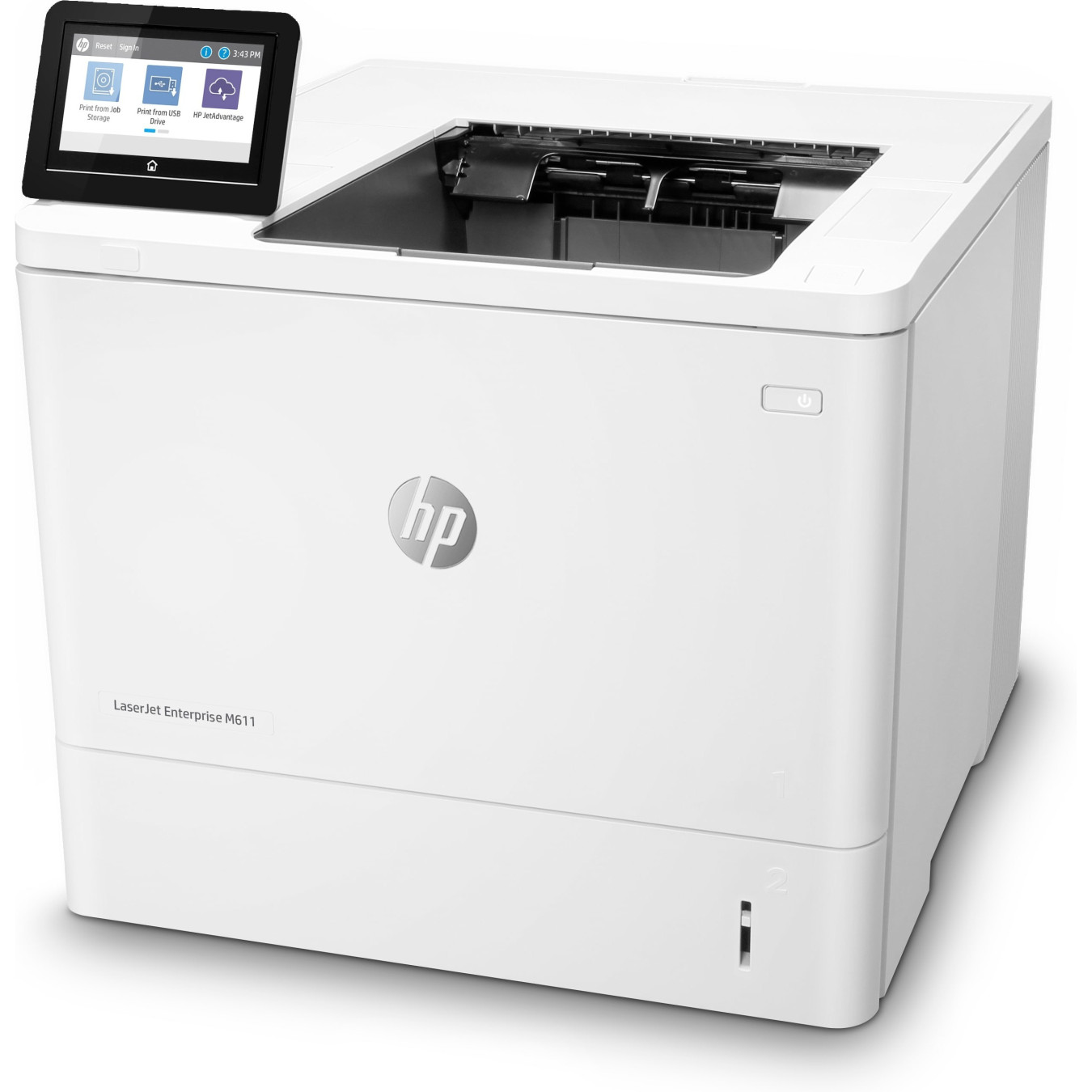 HP LaserJet Enterprise M611dn - Mono Laser Printer, White, 512MB (up to 1536MB), 1.2GHz CPU, Duplex, Gigabit Ethernet