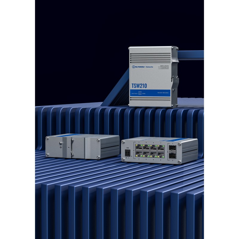 Buy Teltonika TSW210 Industrial Unmanaged Switch - 8x Gigabit RJ45 + 2x SFP, Alu... in Cyprus, Nicosia, Limassol, Larnaka, Pafos